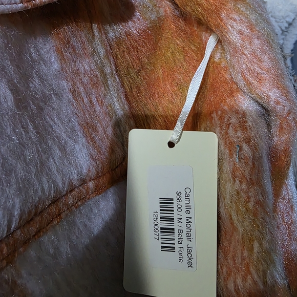 NWT Plaid Orange and White Women's Jacket - Picture 2 of 4